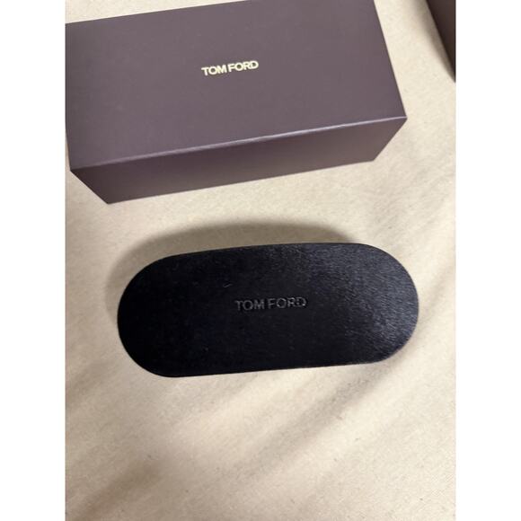 Tom Ford Velvet Sunglasses Eyeglasses Hard Case Box Cleaning Cloth Brown Logo - Picture 6 of 7